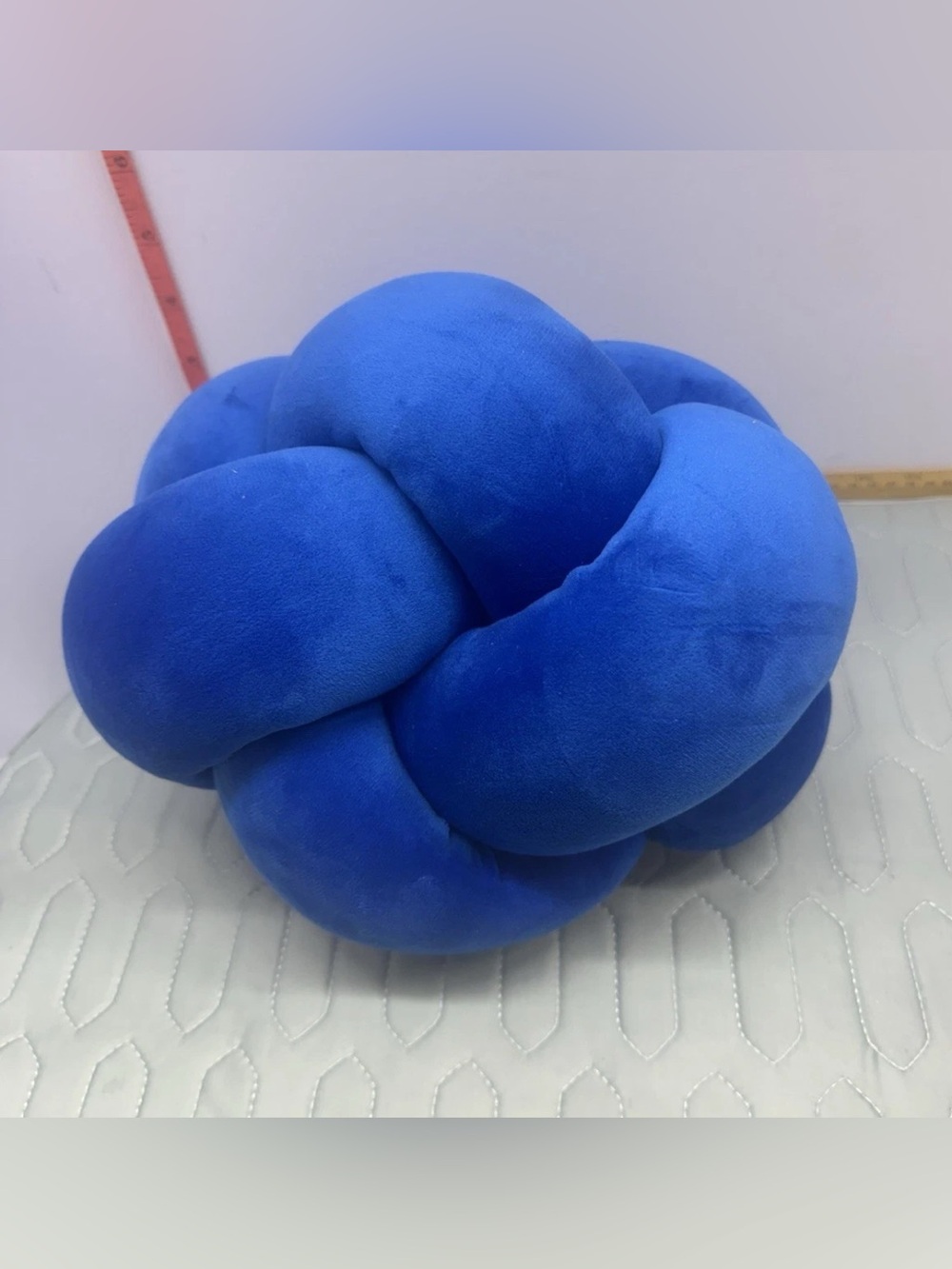 Room Essentials Blue Knot Toss Pillow – Modern Decorative Accent 10in X 10in